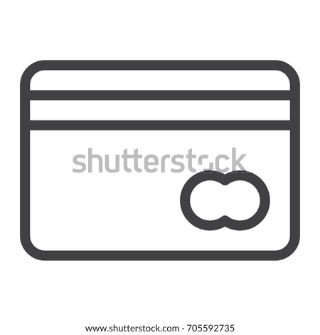 Credit card line icon, outline vector sign, linear style pictogram isolated on white. Symbol, logo illustration. Editable stroke. Pixel perfect graphics