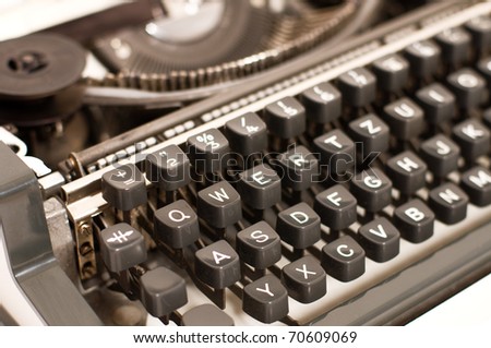 Old typewriter with standard keyboard