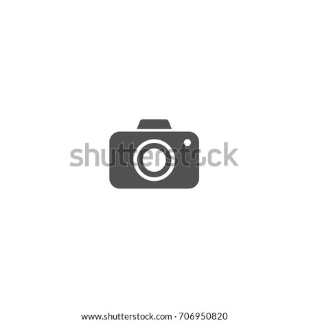 Black camera icon. Isolated on white. Vector photo logo. Shooting pictogram
