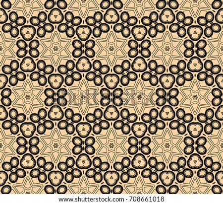Seamless pattern with symmetric geometric ornament. Abstract background. Vector illustration.