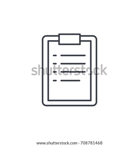 clipboard, to-do list, plan thin line icon. Linear vector illustration. Pictogram isolated on white background