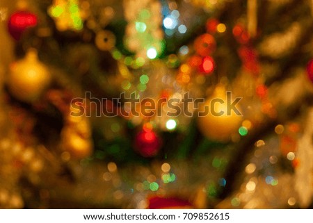 Christmas tree with blur effect. Traditional holidays.