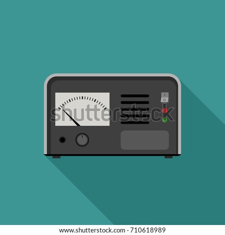 Electric tester flat icon with long shadow. Raster version