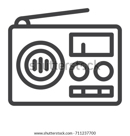 Radio line icon, outline vector sign, linear style pictogram isolated on white. Symbol, logo illustration. Editable stroke.Pixel perfect graphics