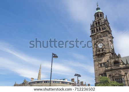 Clock Tower in Sheffiled city, UK