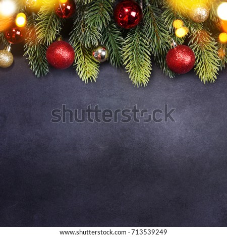 Christmas holiday background with fir branch