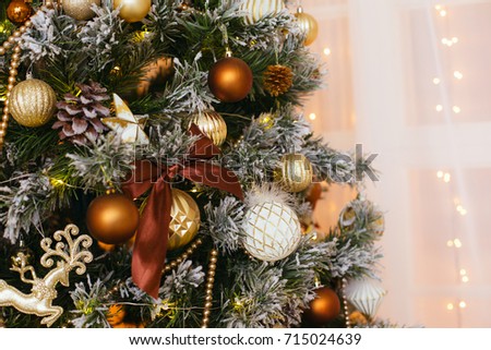 christmas decorative gifts  toys and fire in background holiday concept