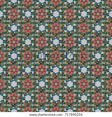 Seamless pattern with gray, blue and black flowers and leaves on gray, blue and black colors, watercolor floral pattern, flower rose, tileable for wallpaper, card, fabric.