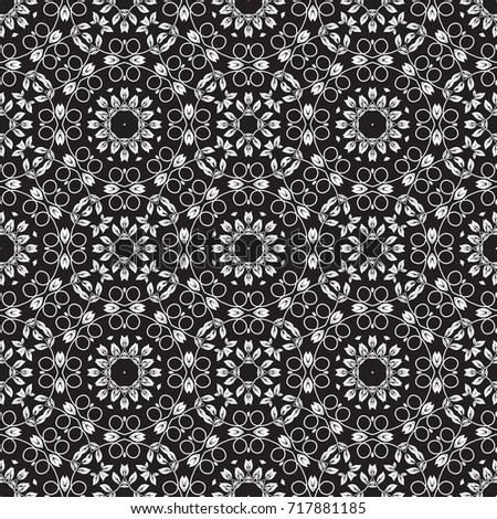 Beauty texture with complex design ornate, black and white pattern
