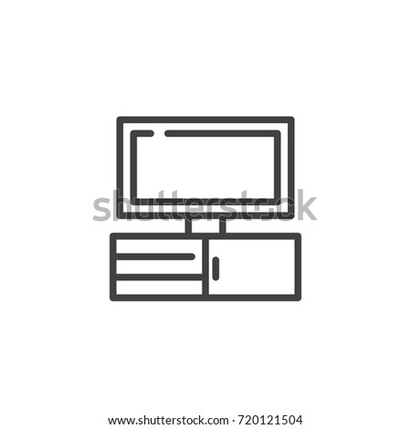 Tv line icon, outline vector sign, linear style pictogram isolated on white. television symbol, logo illustration. Editable stroke