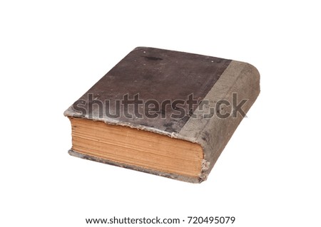 Ancient book cover, isolated on white background