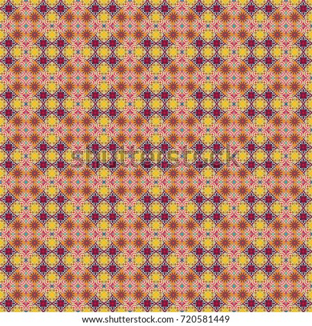 Vector yellow, orange and beige seamless background pattern with rhombuses.