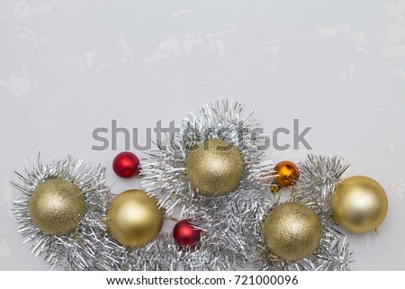 toys Christmas balls red gold tinsel glitter new year decoration
