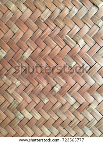 background textured of woven rattan tray
