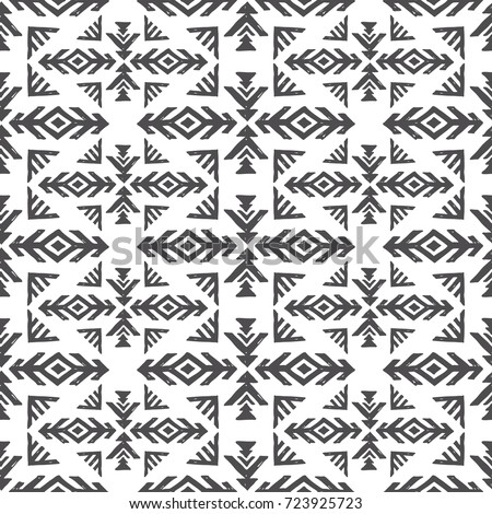 Tribal american indian seamless pattern. Vector hand drawn geometrical ethnic ornament with northern motifs