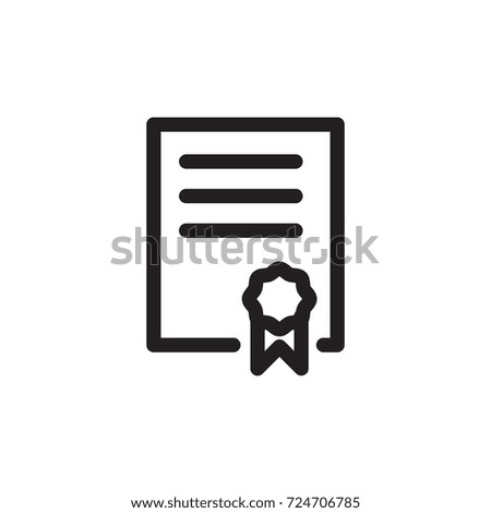 certificate icon vector. certificate outline style design