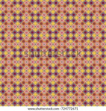 Abstract background. Tiles yellow, orange and beige background. Geometric seamless pattern.