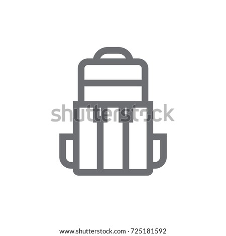 Backpack icon vector. Backpack outline style design