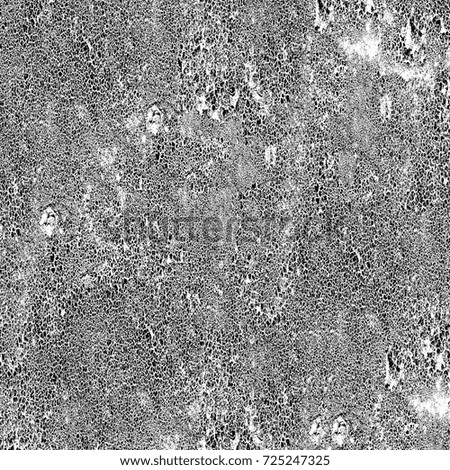 Grunge rough dirty background. Overlay aged grainy messy template. Brushed black paint cover. Black and white abstract texture. Surface scratches, chips, stains, cracks