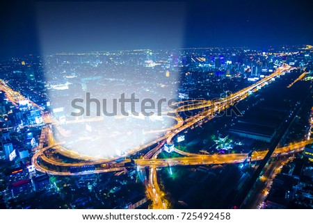 Modern Business buildings at Bangkok city Thailand. with skyline at night, bankok city scape