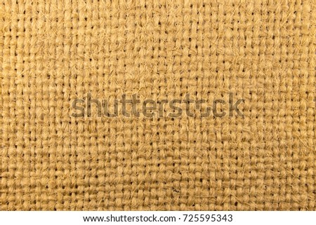 Top view of natural sackcloth. Abstract texture background