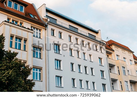 warm colored apartment houses in berlin