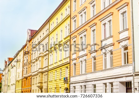 View on colorful residential buildings in haidhausen - Munich