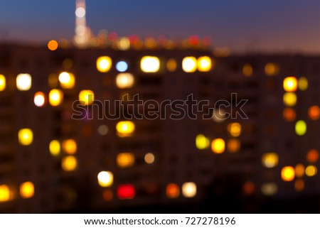 Bokeh blur background, night city