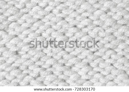 Knitted wool sample. The texture of the knitted threads.
