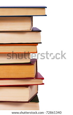 Pile of books isolated on a white background