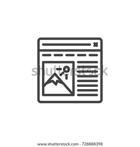 Web design line icon, outline vector sign, linear style pictogram isolated on white. Symbol, logo illustration. Editable stroke