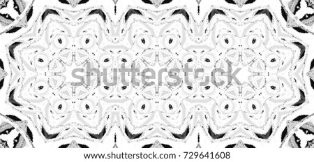Black and white kaleidoscopic horizontal pattern for backgrounds and design