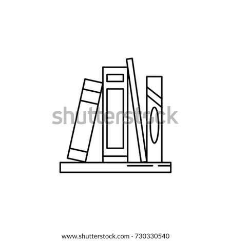 Book shelf line icon on white background