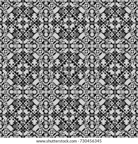 Trendy hipster geometry. Repeating geometric tile pattern. Simple graphic design. Seamless pattern. Modern stylish texture with white, gray and black tiles.