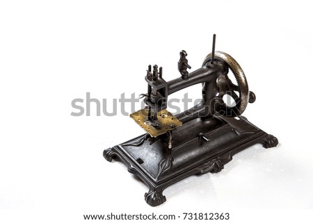 vintage sewing machine isolated on white