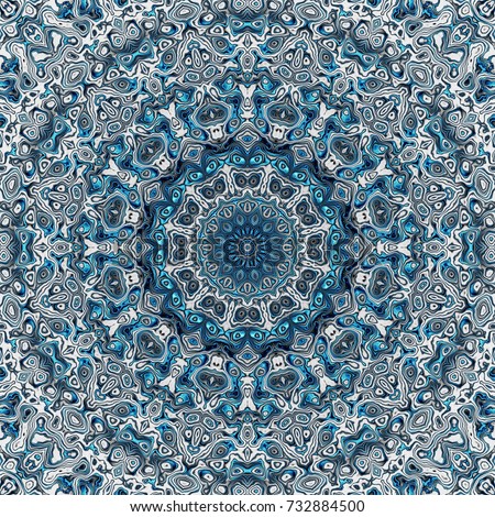 Abstract digital fractal pattern. Round mandala decorative ornament pattern.