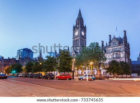 The grand building of Manchester Town hall.