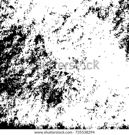 Vector grunge black and white urban texture. Distressed texture of rusted peeled metal. Overlay illustration over any design to create grunge vintage effect with noise, grain and depth.