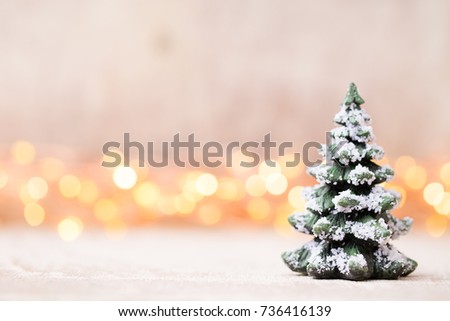 Christmas decorations on a bokeh background.
