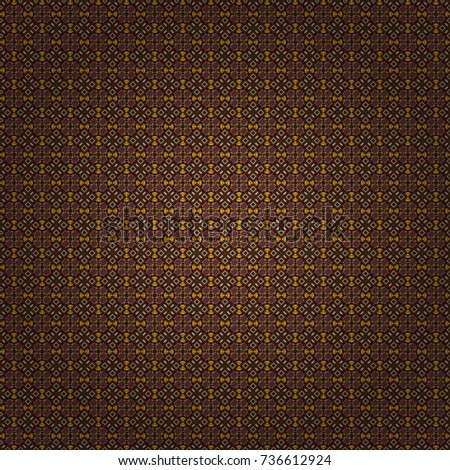 Stylish geometric seamless pattern. Modern vector linear ornament. Regularly repeating tiles grids with brown, gray and yellow dots, polygons, hexagons, rhombuses, difficult polygonal outline shapes.