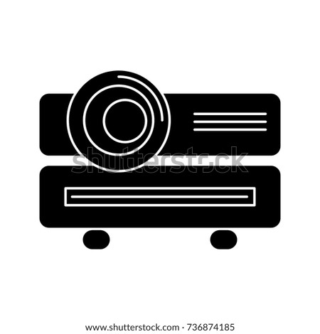multimedia projector icon, illustration, vector sign on isolated background