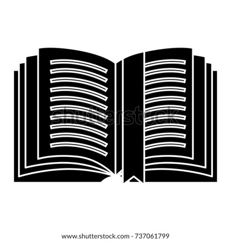 book open detailed with tag icon, vector illustration, black sign on isolated background