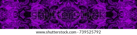 Abstract softy digital panoramic symmetric purple and black background made of interweaving curved shapes. Illustration
