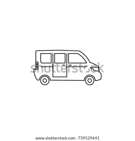 Minivan icon on white background