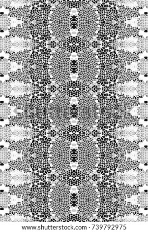 Black and white mosaic pattern for textile, backgrounds, tiles and designs