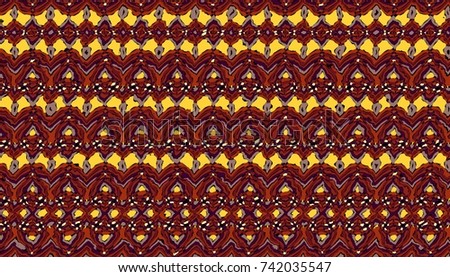 Abstract digital fractal pattern. Horizontal orientation pattern in african ethnic style. Tribal ornament.