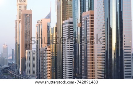 Dubai city buildings view