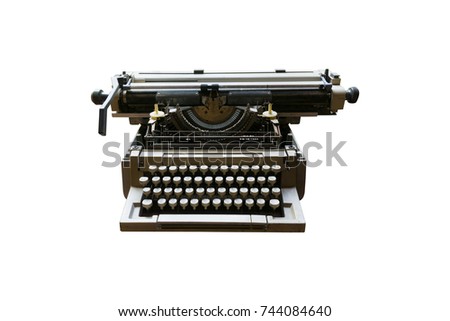 Typewriter with isolate white background.