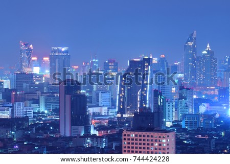 Bangkok city scape at night.