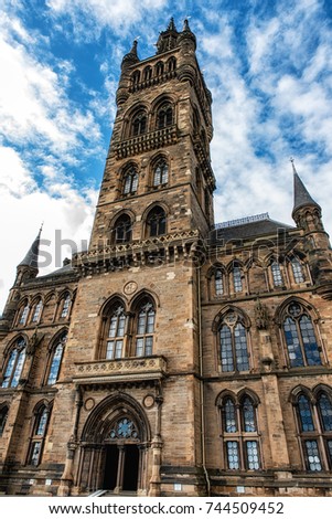 Glasgow University's towers built in the 1870s in the Gothic revival style